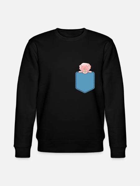 Naked mole in shirt pocket - Stanley/Stella CHANGER Unisex Organic Sweatshirt - black
