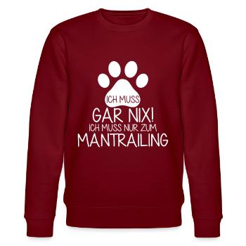Mantrailing Mantrailer - Stanley/Stella CHANGER Unisex Organic Sweatshirt - burgundy - Front - Nik (191cm) & Marisol (170cm)
