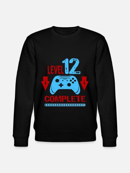 Gamer 12. Geburtstag Junge Level 12 Complete - Stanley/Stella Unisex Bio-Sweatshirt CHANGER  - Schwarz