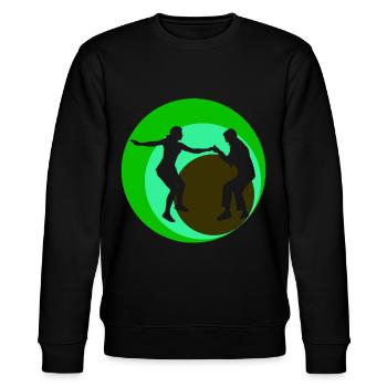 Boogie Woogie tanzen Retro Tänzer - Stanley/Stella Unisex Bio-Sweatshirt CHANGER  - Schwarz - Vorne - Nik (191cm) & Marisol (170cm)