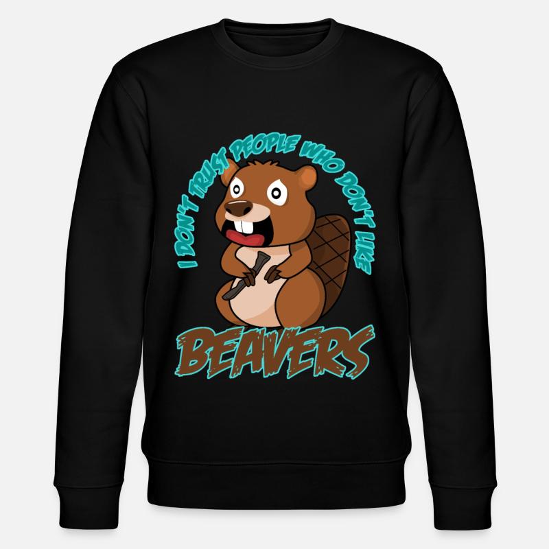 Biber Witz Beavers - Stanley/Stella Unisex Bio-Sweatshirt CHANGER  - Schwarz