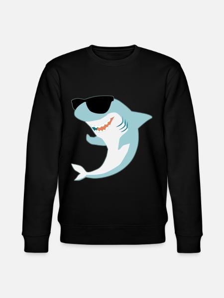 Megalodon with sunglasses shark - Stanley/Stella CHANGER Unisex Organic Sweatshirt - black