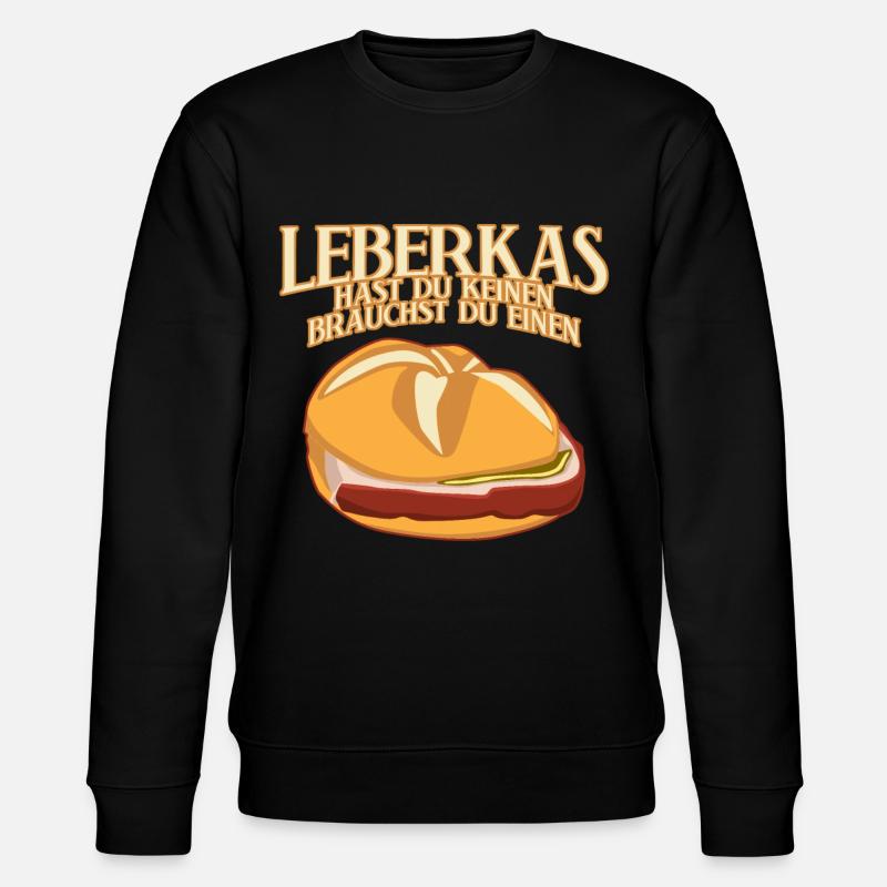 Leberkas Spruch Leberkäse - Stanley/Stella Unisex Bio-Sweatshirt CHANGER  - Schwarz