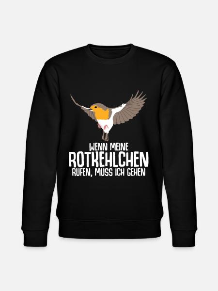Rotkehlchen Vogel - Stanley/Stella Unisex Bio-Sweatshirt CHANGER - Schwarz