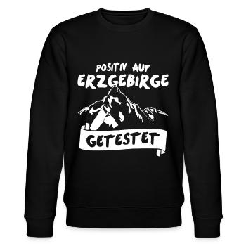 Erzgebirge Positiv getestet Erzgebirger - Stanley/Stella Unisex Bio-Sweatshirt CHANGER  - Schwarz - Vorne - Nik (191cm) & Marisol (170cm)