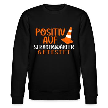 Straßenwärter Positiv Bauhof Straßenbau - Stanley/Stella Unisex Bio-Sweatshirt CHANGER  - Schwarz - Vorne - Nik (191cm) & Marisol (170cm)