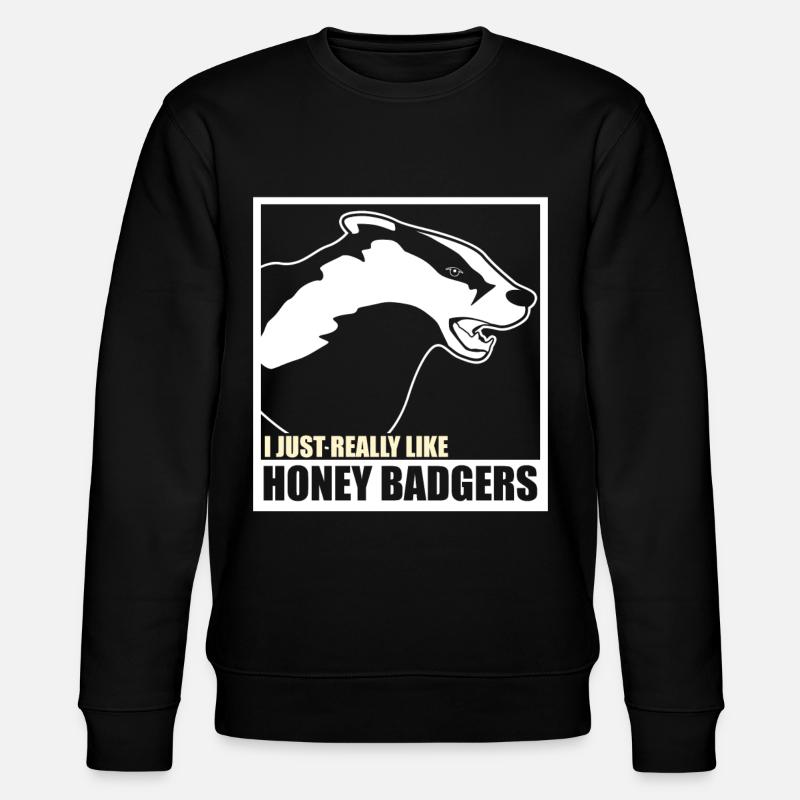 Honey Badger I like Badger's Honey Badger - Stanley/Stella CHANGER Unisex Organic Sweatshirt - black