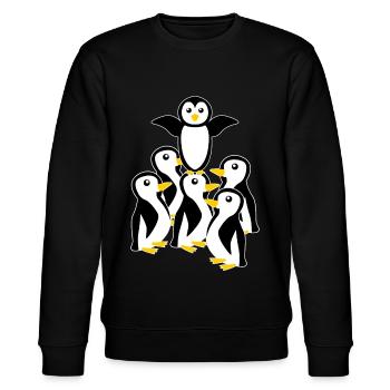 Penguin Penguins - Stanley/Stella CHANGER Unisex Organic Sweatshirt - black - Front - Nik (191cm) & Marisol (170cm)