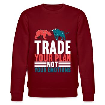 Aktien Aktionär Investor - Stanley/Stella Unisex Bio-Sweatshirt CHANGER  - Burgunderrot - Vorne - Nik (191cm) & Marisol (170cm)
