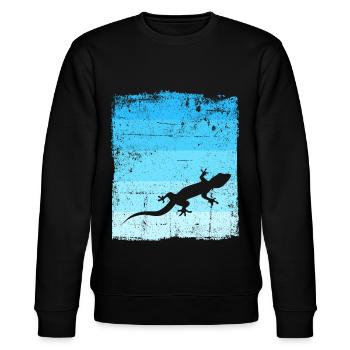 GECKO - Stanley/Stella Unisex Bio-Sweatshirt CHANGER  - Schwarz - Vorne - Nik (191cm) & Marisol (170cm)