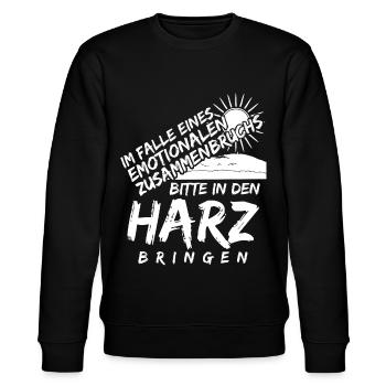 Harz Urlaub Spruch Harzer Brocken - Stanley/Stella Unisex Bio-Sweatshirt CHANGER  - Schwarz - Vorne - Nik (191cm) & Marisol (170cm)