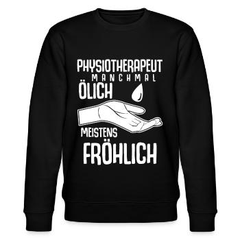 Physio Ölich Fröhlich Physiotherapeut - Stanley/Stella Unisex Bio-Sweatshirt CHANGER  - Schwarz - Vorne - Nik (191cm) & Marisol (170cm)