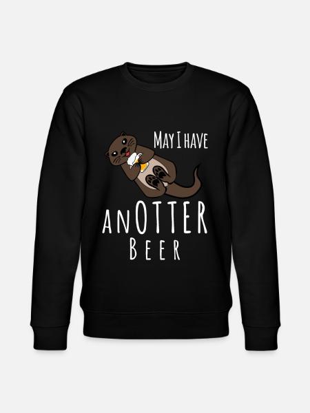 Otter mit Bier - Stanley/Stella Unisex Bio-Sweatshirt CHANGER - Schwarz