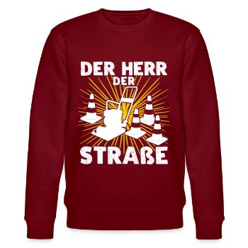 Straßenwärter Straßenbauer Straßenbau - Stanley/Stella Unisex Bio-Sweatshirt CHANGER  - Burgunderrot - Vorne - Nik (191cm) & Marisol (170cm)