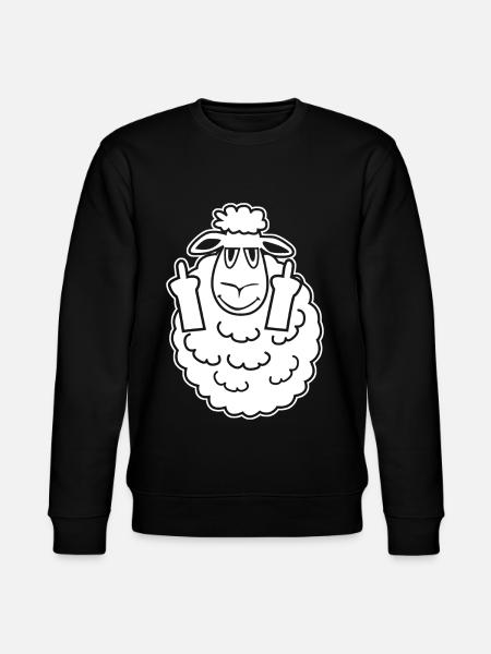Sheep Sheep Middle Finger Sheep - Stanley/Stella CHANGER Unisex Organic Sweatshirt - black