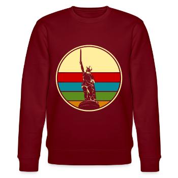Hermannsdenkmal Retro Lippe Detmold - Stanley/Stella Unisex Bio-Sweatshirt CHANGER  - Burgunderrot - Vorne - Nik (191cm) & Marisol (170cm)