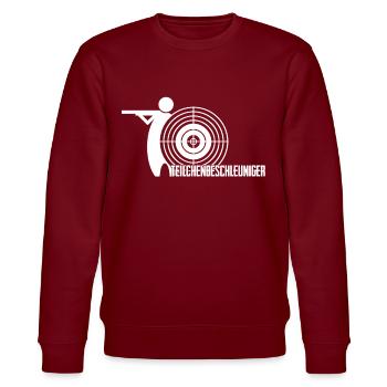 Schützenverein Schießsport Schützenkönig - Stanley/Stella Unisex Bio-Sweatshirt CHANGER  - Burgunderrot - Vorne - Nik (191cm) & Marisol (170cm)