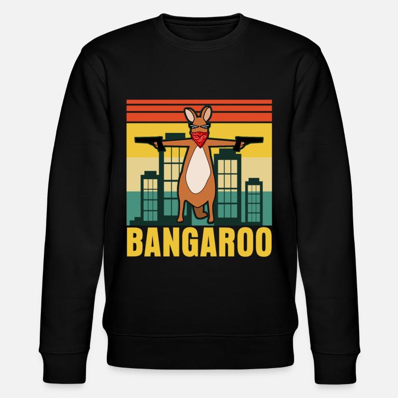 Känguru Bangaroo Kangaroo Kängurus - Stanley/Stella CHANGER Unisex Organic Sweatshirt - black