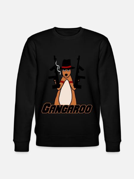 Kangaroo with weapons Kangaroos - Stanley/Stella CHANGER Unisex Organic Sweatshirt - black