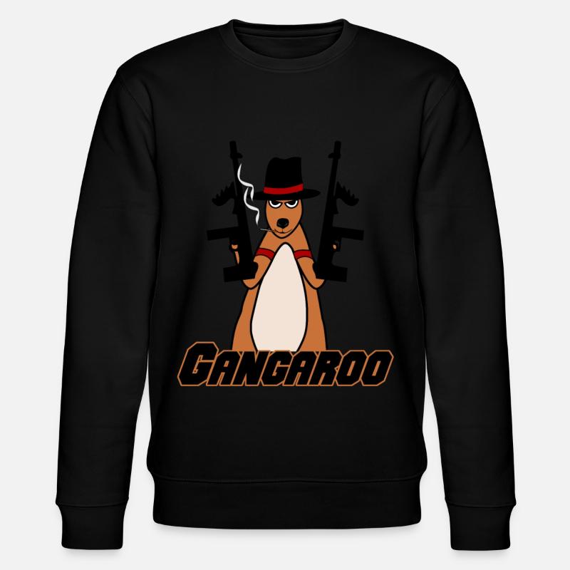 Känguru mit Waffen Kängurus - Stanley/Stella Unisex Bio-Sweatshirt CHANGER  - Schwarz