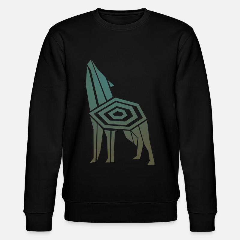 Wolf Odin's Valhalla Viking Wolves - Stanley/Stella CHANGER Unisex Organic Sweatshirt - black