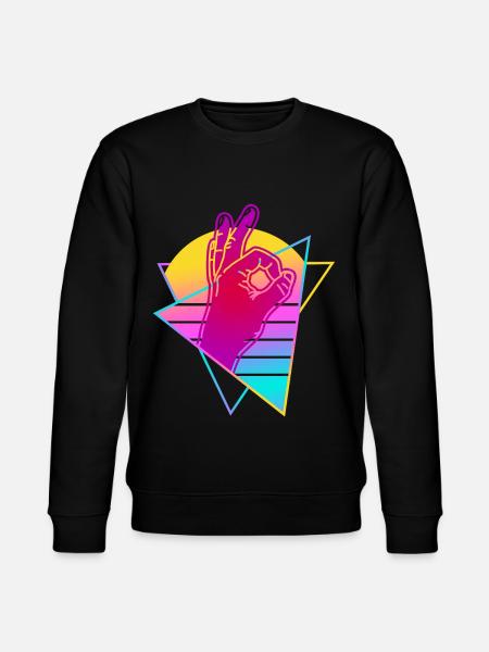Reingeschaut Retro Vaporwave Reingeguckt - Stanley/Stella Unisex Bio-Sweatshirt CHANGER - Schwarz