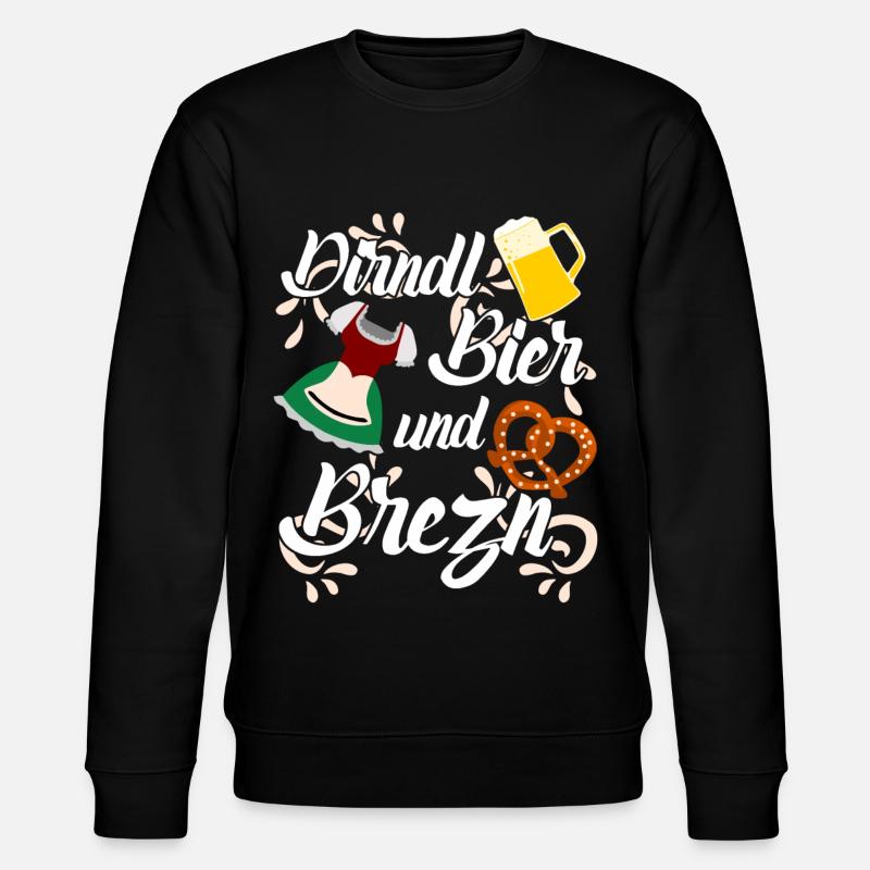 Dirndl Bier und Brezn - Stanley/Stella Unisex Bio-Sweatshirt CHANGER  - Schwarz
