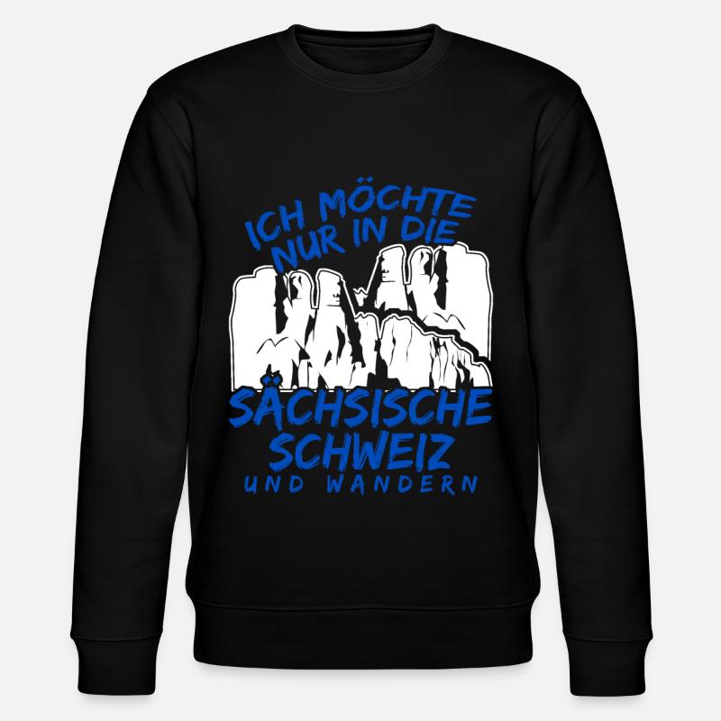 Sächsische Schweiz Wandern - Stanley/Stella Unisex Bio-Sweatshirt CHANGER  - Schwarz