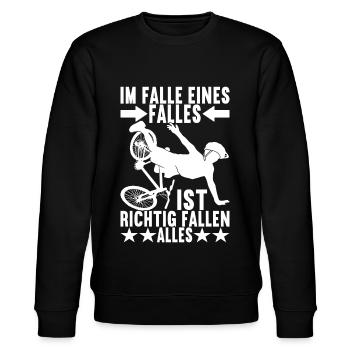 Fahrrad Fahrradfahren MTB - Stanley/Stella Unisex Bio-Sweatshirt CHANGER  - Schwarz - Vorne - Nik (191cm) & Marisol (170cm)