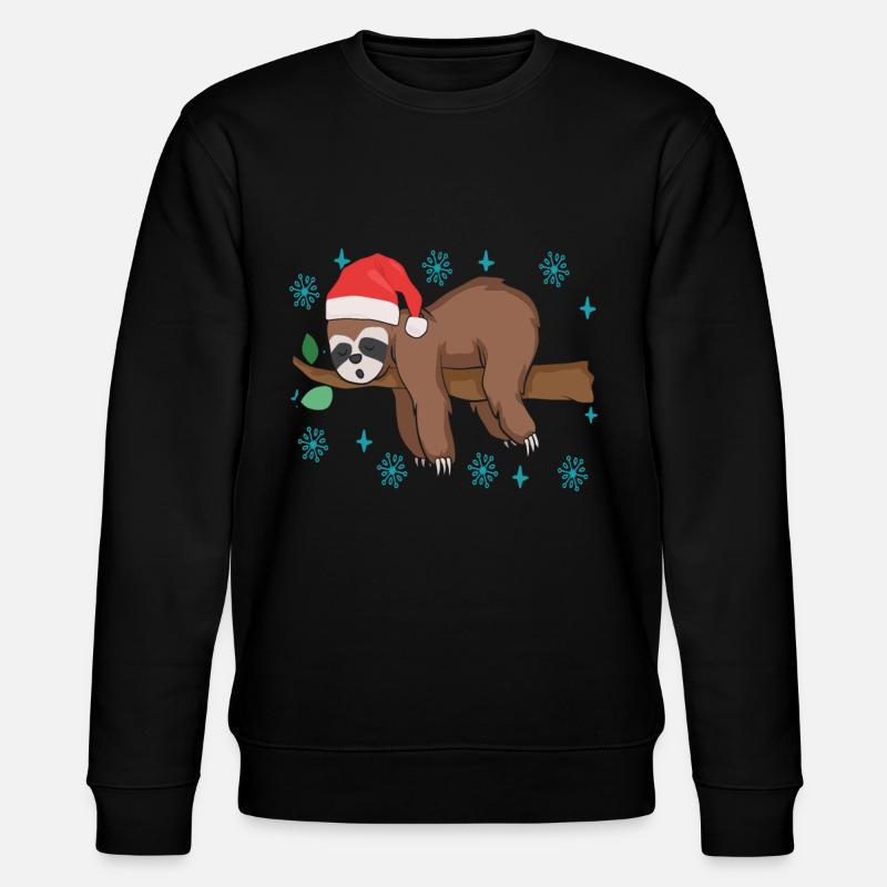 Weihnachten Faultier - Stanley/Stella Unisex Bio-Sweatshirt CHANGER  - Schwarz