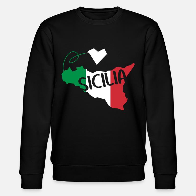 Sicile Italie Drapeau Cœur Sicile - Sweat bio CHANGER Stanley/Stella Unisexe - noir