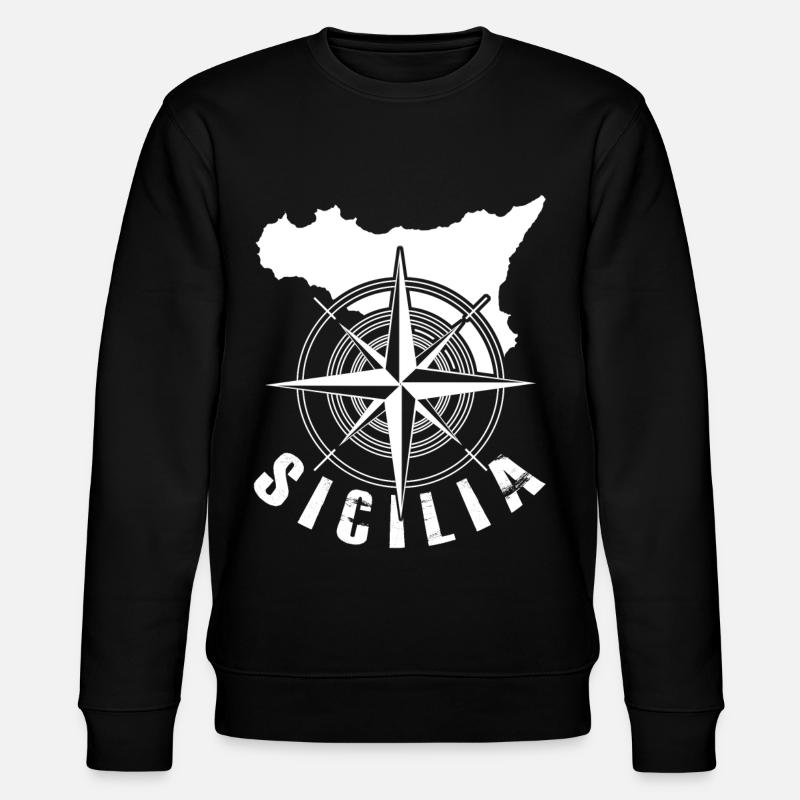 Sicily Italy Compass Sicilia - Stanley/Stella CHANGER Unisex Organic Sweatshirt - black