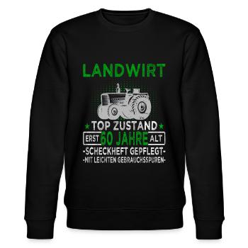 Landwirt 60 Jahre - Landwirtschaft - Bauernhof - Stanley/Stella Unisex Bio-Sweatshirt CHANGER  - Schwarz - Vorne - Nik (191cm) & Marisol (170cm)