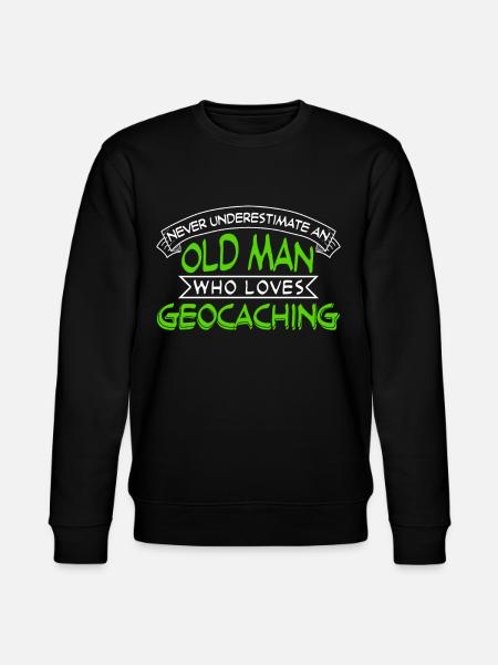 Geocacher old man with geocache - Stanley/Stella CHANGER Unisex Organic Sweatshirt - black