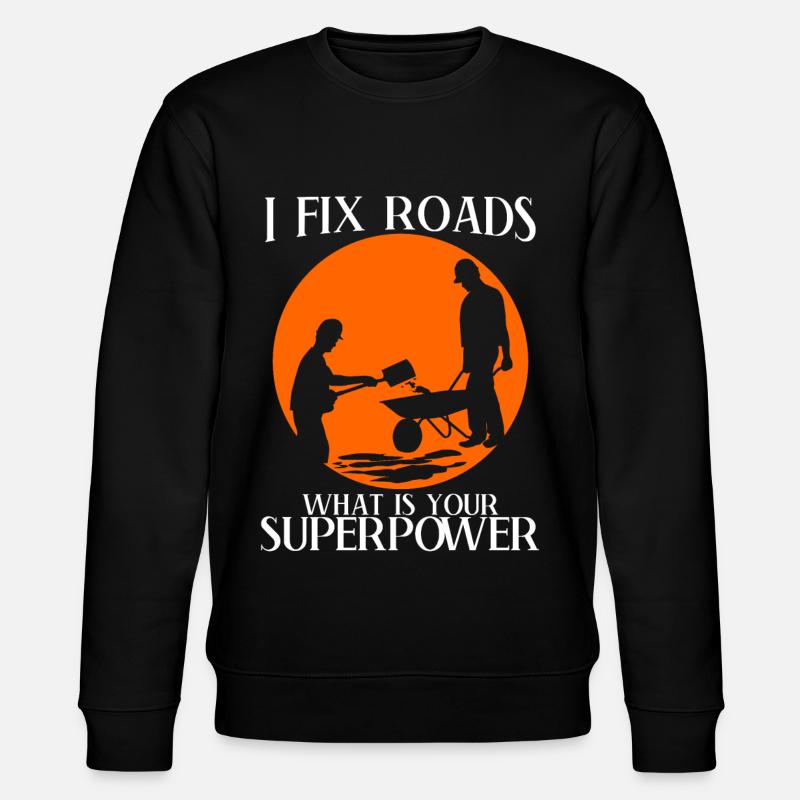 Straßenwärter Straßenbau Straßenbauer - Stanley/Stella Unisex Bio-Sweatshirt CHANGER  - Schwarz