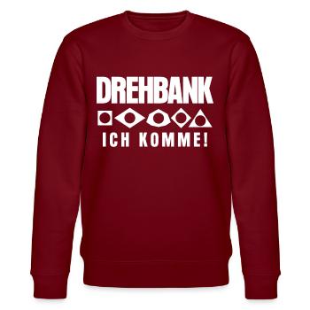 Zerspaner Zerspanungsmechaniker Dreher - Stanley/Stella Unisex Bio-Sweatshirt CHANGER  - Burgunderrot - Vorne - Nik (191cm) & Marisol (170cm)