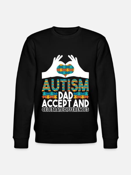Autistic Autism Papa Autistic - Stanley/Stella CHANGER Unisex Organic Sweatshirt - black