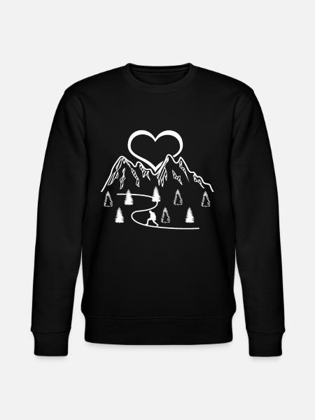 Wandern Herzchen Berge Wald Wanderung - Stanley/Stella Unisex Bio-Sweatshirt CHANGER - Schwarz