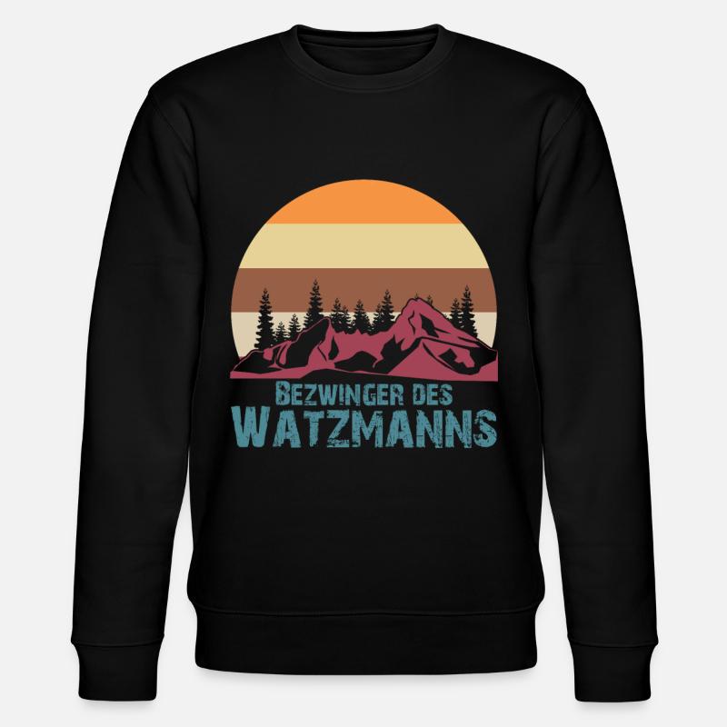 Watzmann Bergsteiger Watzmannmassiv - Stanley/Stella Unisex Bio-Sweatshirt CHANGER  - Schwarz
