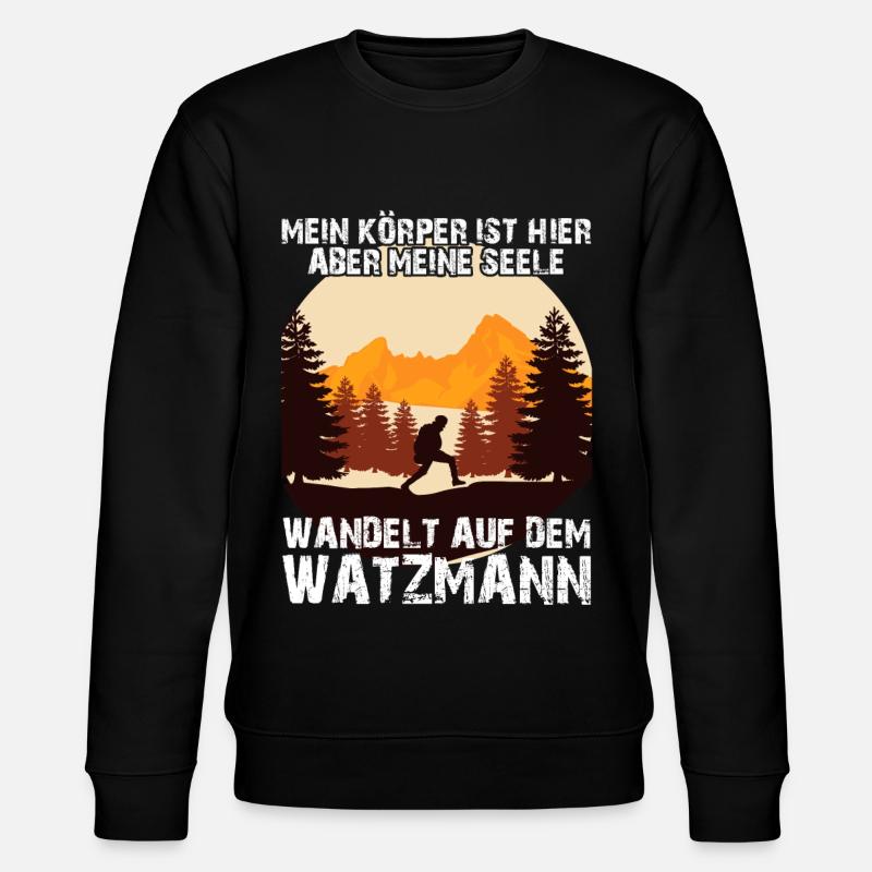 Watzmann Bergsteiger Wandern - Stanley/Stella Unisex Bio-Sweatshirt CHANGER  - Schwarz