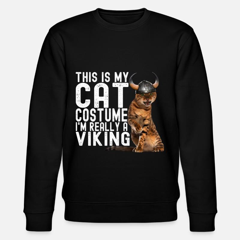 Wikinger Katze - Stanley/Stella Unisex Bio-Sweatshirt CHANGER  - Schwarz