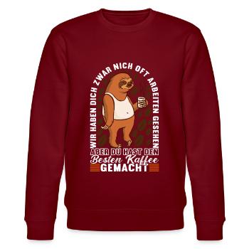 Abschiedsgeschenk Jobwechsel Kollegen - Stanley/Stella Unisex Bio-Sweatshirt CHANGER  - Burgunderrot - Vorne - Nik (191cm) & Marisol (170cm)