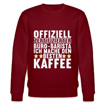 Abschiedsgeschenk Jobwechsel Kollegen - Stanley/Stella Unisex Bio-Sweatshirt CHANGER  - Burgunderrot - Vorne - Nik (191cm) & Marisol (170cm)