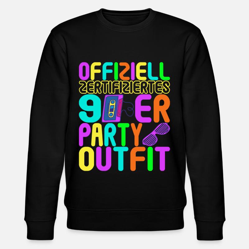 90s Party 90s - Stanley/Stella CHANGER Unisex Organic Sweatshirt - black
