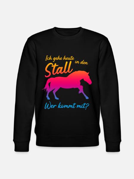 Haflinger Stall Pferd - Stanley/Stella Unisex Bio-Sweatshirt CHANGER  - Schwarz