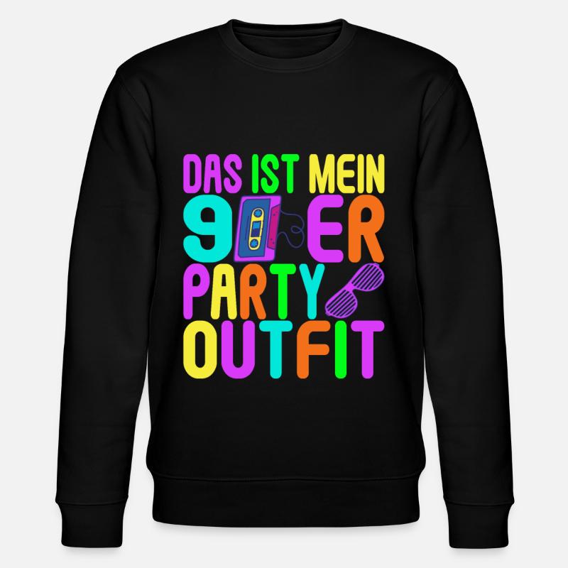 90s Party 90s - Stanley/Stella CHANGER Unisex Organic Sweatshirt - black