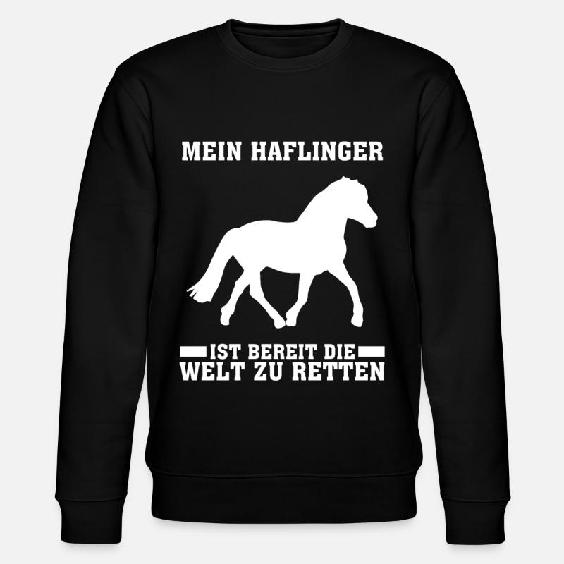 Haflinger Reiten - Stanley/Stella Unisex Bio-Sweatshirt CHANGER  - Schwarz