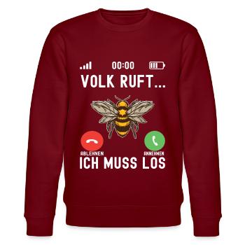 Imker Imkerei Bienenzüchter - Stanley/Stella Unisex Bio-Sweatshirt CHANGER  - Burgunderrot - Vorne - Nik (191cm) & Marisol (170cm)