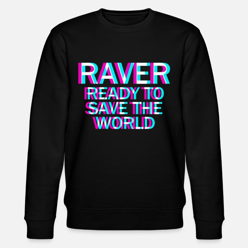 Raver Techno Rave Hardtekk - Stanley/Stella CHANGER Unisex Organic Sweatshirt - black
