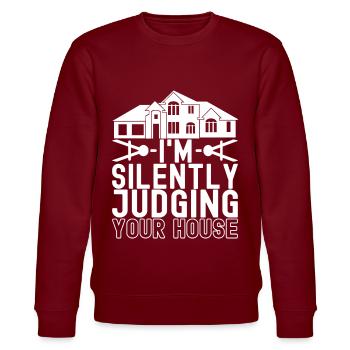 Architect Architecture - Stanley/Stella CHANGER Unisex Organic Sweatshirt - burgundy - Front - Nik (191cm) & Marisol (170cm)